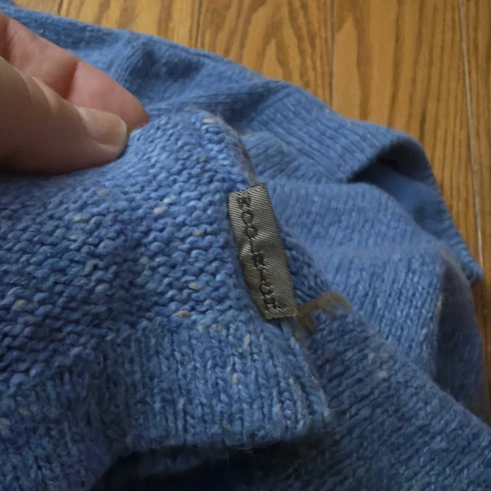 Woolrich Women's Knit Pullover‎ Quarter Zip Sweater Blue Size Large
